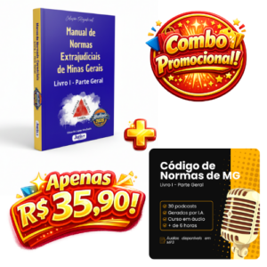 Combo contendo o Manual de Normas Extrajudiciais de Minas Gerais Volume I (e-book PDF) e o Áudio-Curso do Código de Normas de MG Livro I - Parte Geral, autoria de Eduardo Lopes Machado.